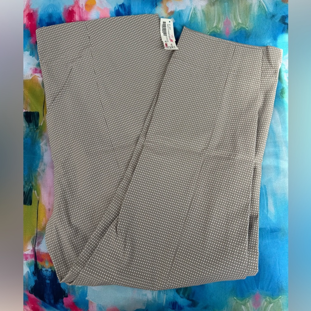 Stehmann Loli Slim Pant in Stone Beige Color Polka Dot Business Casual Workwear